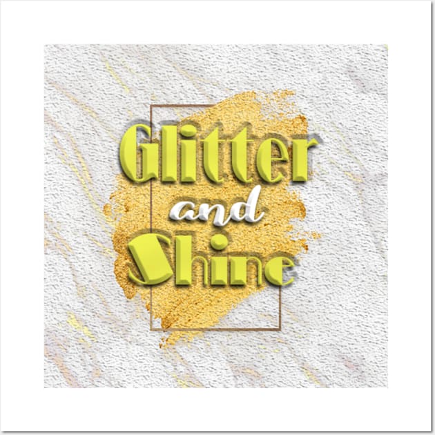 Glitter and shine yellow white cool Wall Art by KK-Royal